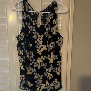 Floral Black and Yellow Women's Top